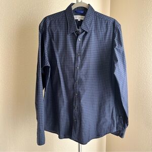 Teddy Stratford The Zip Fit Shirt Black & Blue Plaid Size 3
